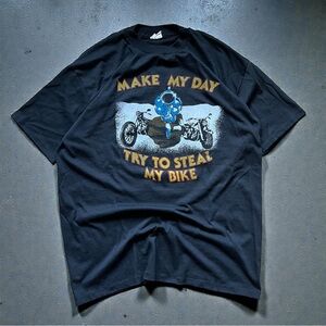 vintage 80s “make my day, try to steal my bike” graphic tee